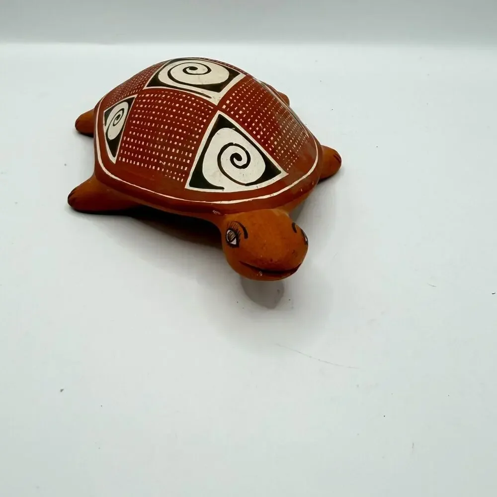 Vintage Turtle Rainmaker Rattle Quibor Lara Venezuela Folk Art Pottery